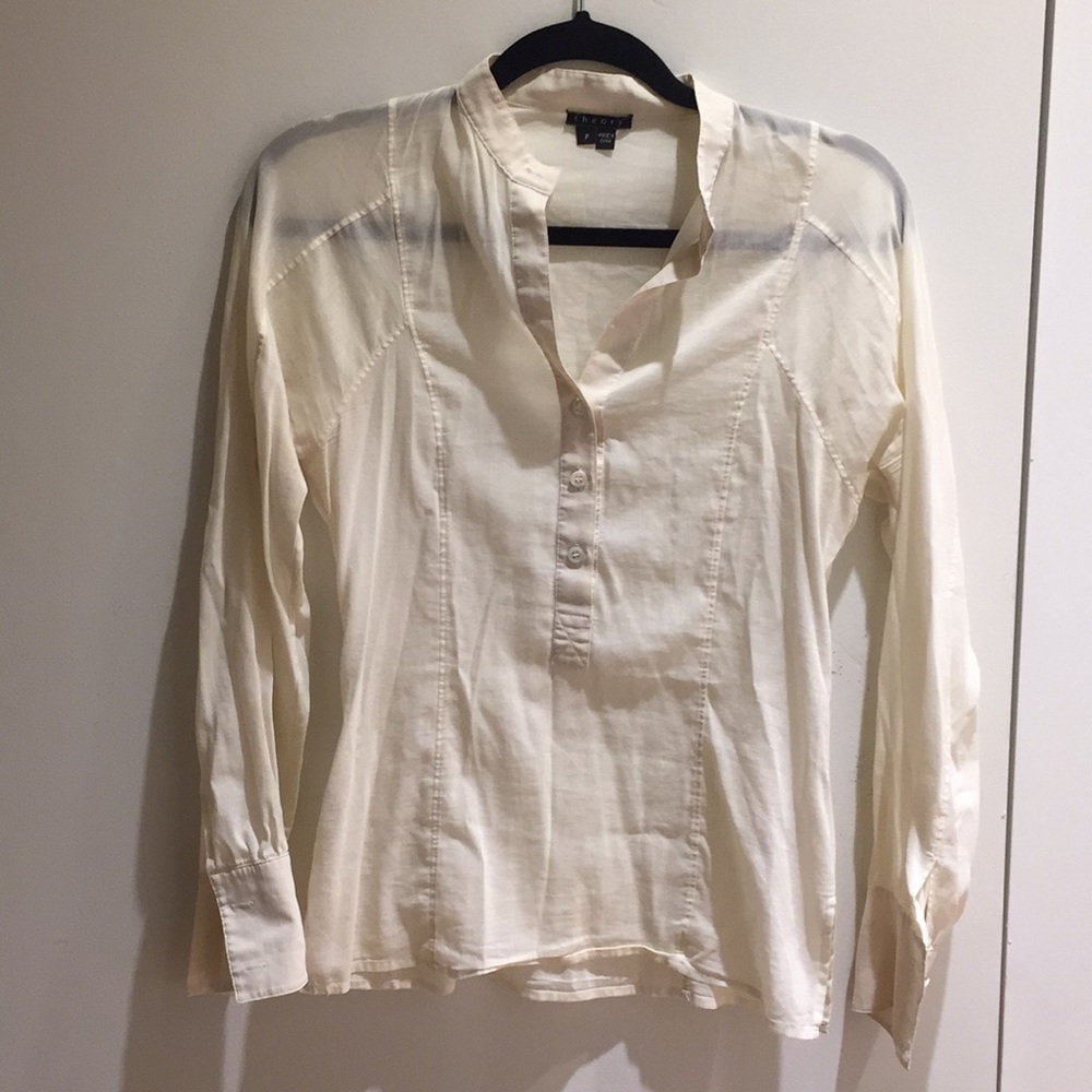 Theory ivory blouse